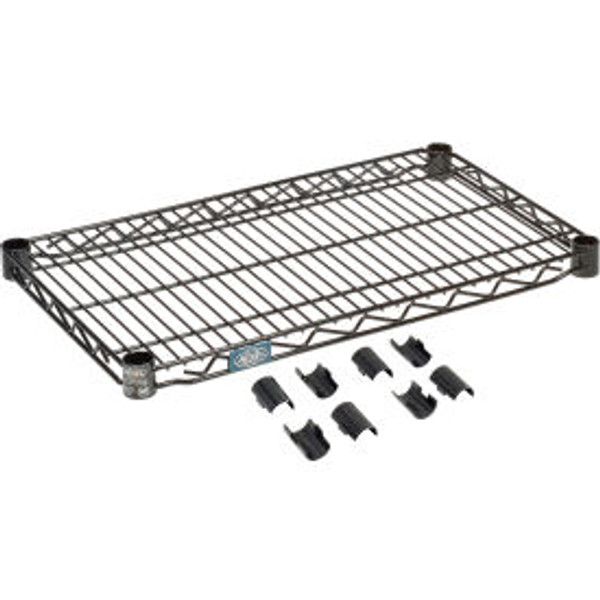 Nexel S1424B Black Epoxy Wire Shelf 24"W x 14"D