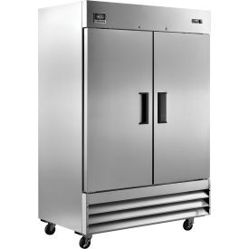 Nexel Reach In Freezer, 2 Solid Doors, 47 Cu. Ft., Stainless Steel
