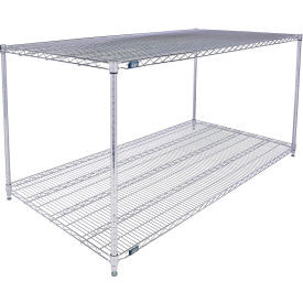 Nexel 2 Shelf, Chrome ESD Wire Shelving Unit, Starter, 72"W x 30"D x 34"H