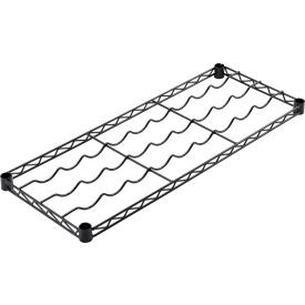 Nexel WS1436B Wine Bottle Shelf 36"L x 14"W Black Epoxy