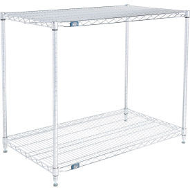 Nexel 2 Shelf, Chrome Wire Shelving Unit, Starter, 42"W x 21"D x 34"H