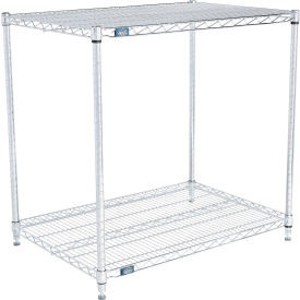 Nexel 2 Shelf, Chrome Wire Shelving Unit, Starter, 36"W x 21"D x 34"H