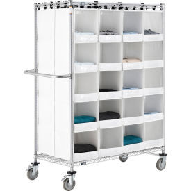 Nexel Stock Picking Truck, Back To Back, 40 Cells, 48"L x 24"W x 69"H, White