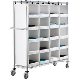 Nexel Stock Picking Truck, Single Sided, 20 Cells, 60"L x 18"W x 69"H, White