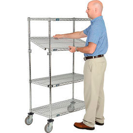 Nexel E-Z Adjust Wire Shelf Truck, 1200 lb. Capacity, 36"L x 24"W x 60"H
