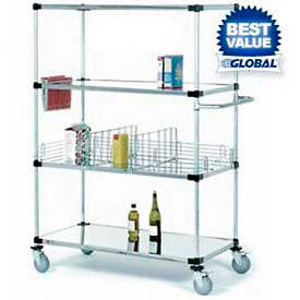 Nexel Stainless Steel Shelf Truck w/Brakes, 1200 lb. Capacity, 36"L x 24"W x 92"H