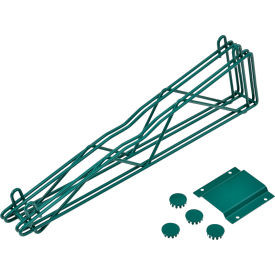 Nexel Poly-Green, Fixed Double Shelf Wall Mount Bracket, 21"D