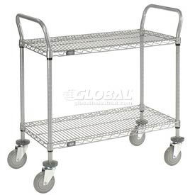 Nexel Utility Cart w/2 Shelves & Poly Casters, 1200 lb. Capacity, 36"L x 18"W x 39"H