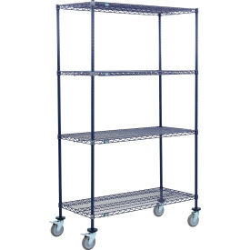 Nexel 4 Shelf Truck, Nexelon, 36"W x 18"D x 69"H, Polyurethane Swivel Casters, 2 Brake