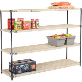 Nexel Nexelite 4 Shelf, Vented Plastic Mat Shelving Unit, Starter, 72"W x 18"D x 54"H