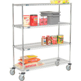 Nexel E-Z Adjust Wire Shelf Truck w/Brakes, 1200 lb. Capacity, 48"L x 18"W x 60"H