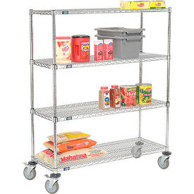 Nexel E-Z Adjust Wire Shelf Truck w/Brakes, 1200 lb. Capacity, 48"L x 18"W x 69"H