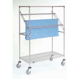 Nexel Chrome High Profile Sterile Wrap Rack, 2 Casters with Brakes, 60"L x 24"W x 68"H