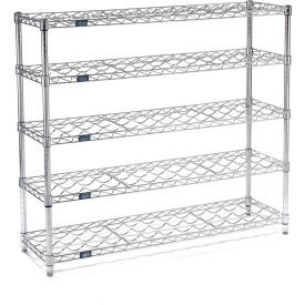Nexel Wine Bottle Rack - 45 Bottle 36"W x 14"D x 42"H, Chrome