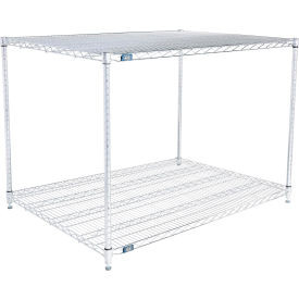 Nexel 2 Shelf, Chrome ESD Wire Shelving Unit, Starter, 48"W x 30"D x 34"H