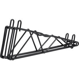 Nexel Black Epoxy, Fixed Double Shelf Wall Mount Bracket, 18"D