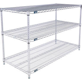Nexel 3 Shelf, Chrome Wire Shelving Unit, Starter, 54"W x 21"D x 34"H