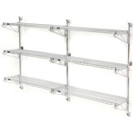 Nexel Poly-Green Adjustable Wall Mount Wire Shelving, 3 Shelf, Add On, 72"Wx24"Dx54"H
