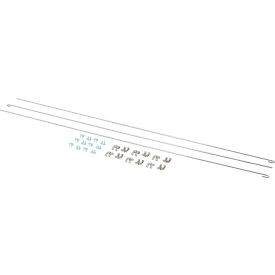 Nexel 52"L Rods & Clips For Wire Shelving Units, Chrome (Set of 3)