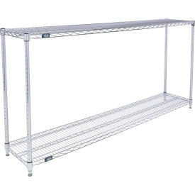 Nexel 2 Shelf, Chrome ESD Wire Shelving Unit, Starter, 72"W x 18"D x 34"H