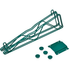 Nexel Poly-Green, Fixed Double Shelf Wall Mount Bracket, 18"D