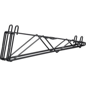 Nexel Black Epoxy, Fixed Double Shelf Wall Mount Bracket, 24"D