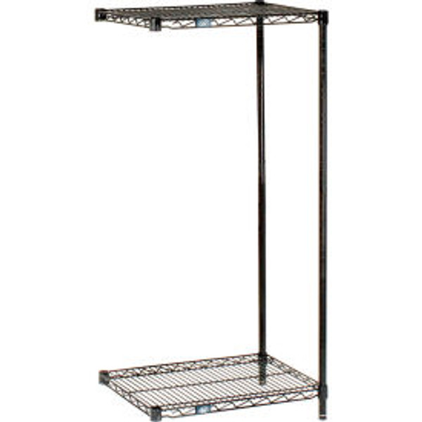 Nexel Black Epoxy, 2 Tier, Wire Shelving Add-On Unit, 54"W x 24"D x 34"H