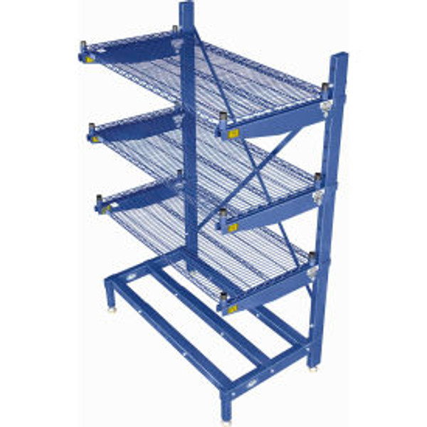 Nexel Single-Sided Cantilever Rack Shelving, 3 Wire Shelves, 60"W x 24"D x 72"H