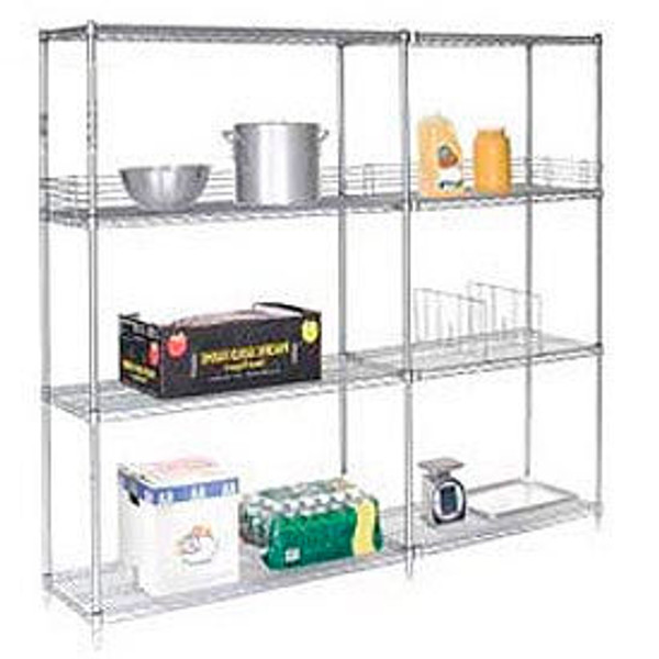 Nexel Poly-Z-Brite, 4 Tier, Wire Shelving Add-On Unit, 24"W x 21"D x 63"H