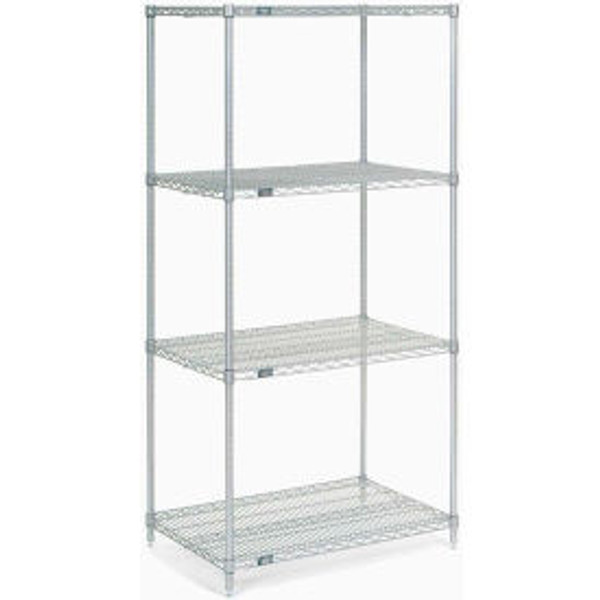 Nexel Poly-Z-Brite, 5 Tier, Wire Shelving Starter Unit, 30"W x 18"D x 63"H