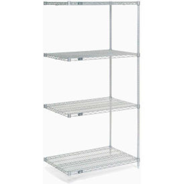 Nexel Poly-Z-Brite, 5 Tier, Wire Shelving Add-On Unit, 24"W x 24"D x 74"H