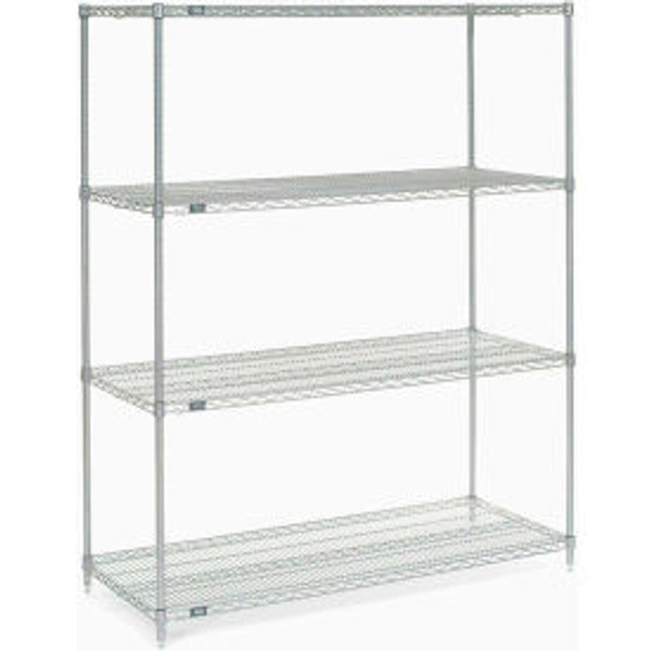 Nexel Poly-Z-Brite, 5 Tier, Wire Shelving Starter Unit, 60"W x 21"D x 86"H