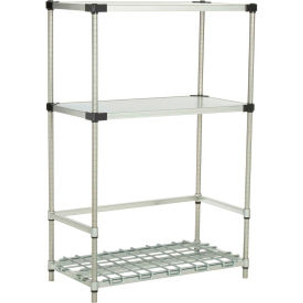 Nexel BK18306Z Poly-Z-Brite 3-Shelf Container/Keg Rack, 30"W x 18"D x 63"H