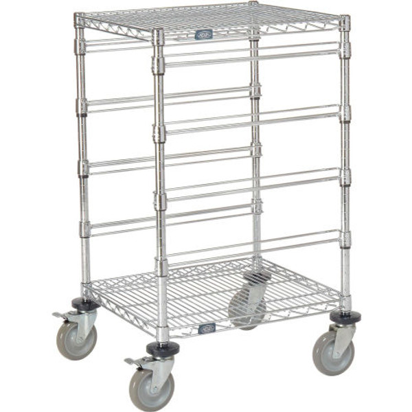 21"L x 24"W x 40"H H Chrome Wire Cart - 4 Level