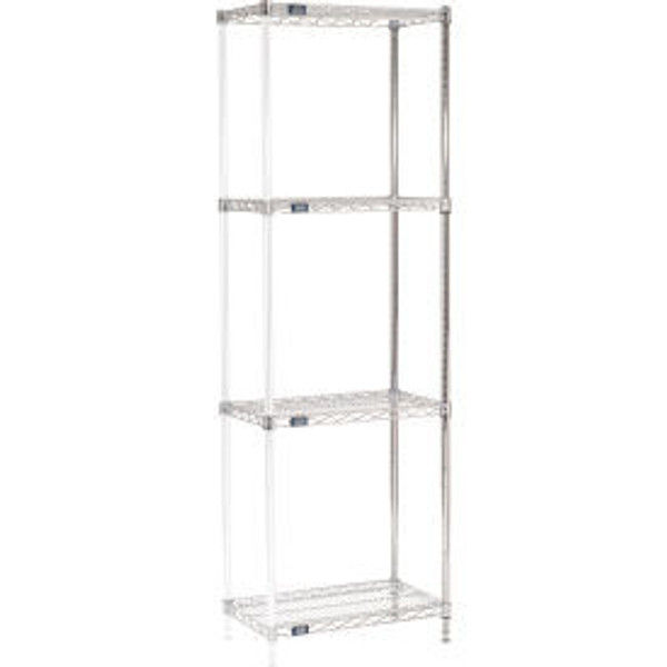 Nexel Chrome, 5 Tier, Wire Shelving Add-On Unit, 30"W x 14"D x 86"H