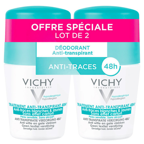 VICHY Intensive 48h Deodorant Anti-Perspirant Anti-White & Yellow Mark - 2x50ml VICHY Intensive 48h Deodorant Anti-Perspirant Anti-White & Yellow Mark - 2x50ml