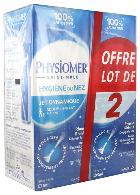 Physiomer Nasal Hygiene Dynamic Jet 2 x 135ml Physiomer Nasal Hygiene Dynamic Jet 2 x 135ml