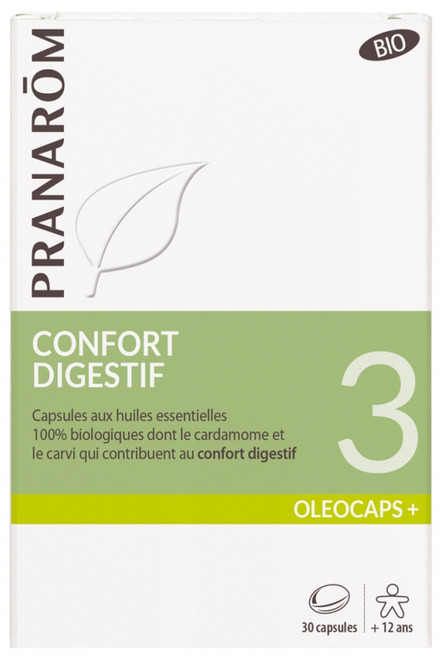 Pranarôm Oléocaps+ Organic 3 Digestive Comfort 30 Capsules Pranarôm Oléocaps+ Organic 3 Digestive Comfort 30 Capsules