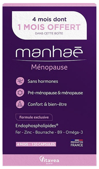 Vitavea Manhaé Menopause 120 Capsules of which 1 Month Free Vitavea Manhaé Menopause 120 Capsules of which 1 Month Free