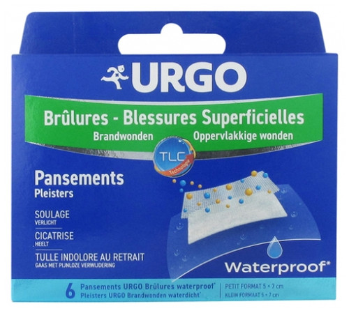Urgo Superficial Burns and Wounds 6 Waterproof Bandages Urgo Superficial Burns and Wounds 6 Waterproof Bandages