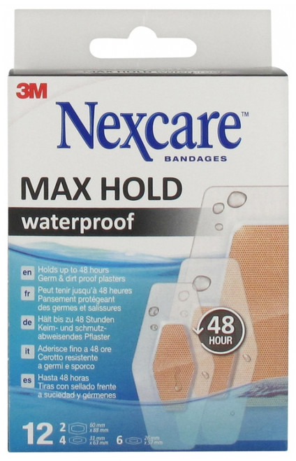 3M Nexcare Max Hold Waterproof 12 Dressings