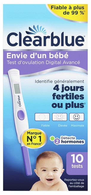 Clearblue Digital Ovulation Test 4 Days 10 Units Clearblue Digital Ovulation Test 4 Days 10 Units