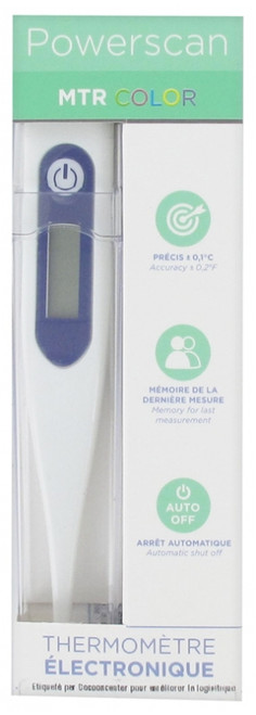 Powerscan MTR Color Electronic Thermometer - Colour: Blue