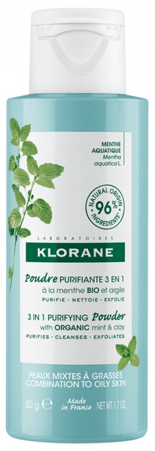 Klorane 3 in 1 Purifying Powder with Organic Mint and Clay 50g
