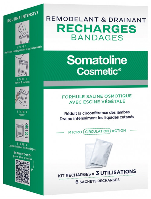 Somatoline Cosmetic Remodeling & Draining Refills Bandages 6 Refills Sachets Somatoline Cosmetic Remodeling & Draining Refills Bandages 6 Refills Sachets