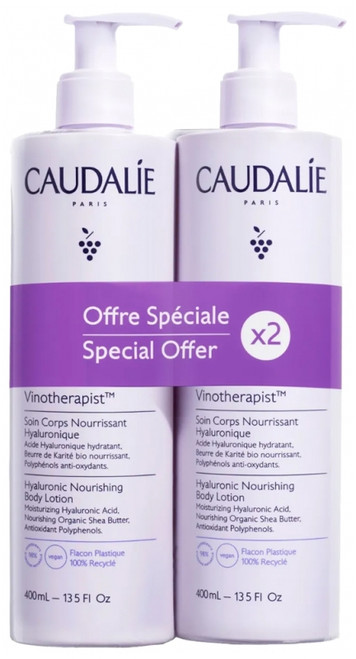 Caudalie Vinotherapist Hyaluronic Nourishing Body Lotion 2 x 400ml Caudalie Vinotherapist Hyaluronic Nourishing Body Lotion 2 x 400ml