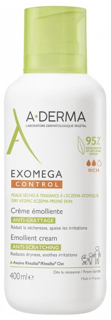 A-DERMA Exomega Control Emollient Cream Anti-Scratching 400ml A-DERMA Exomega Control Emollient Cream Anti-Scratching 400ml