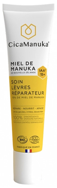 CicaManuka Repair Lip Care 10% Manuka Honey IAA 15+ Organic 15ml CicaManuka Repair Lip Care 10% Manuka Honey IAA 15+ Organic 15ml