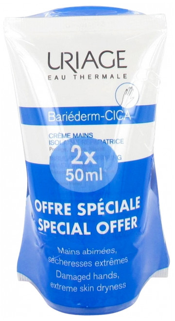 Uriage Bariéderm Cica Insulating Repairing Hand Cream 2 x 50ml Uriage Bariéderm Cica Insulating Repairing Hand Cream 2 x 50ml