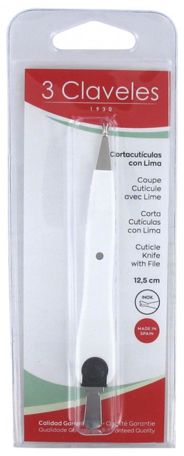 3 Claveles Cuticle Cutter With File - Colour: White 3 Claveles Cuticle Cutter With File - Colour: White
